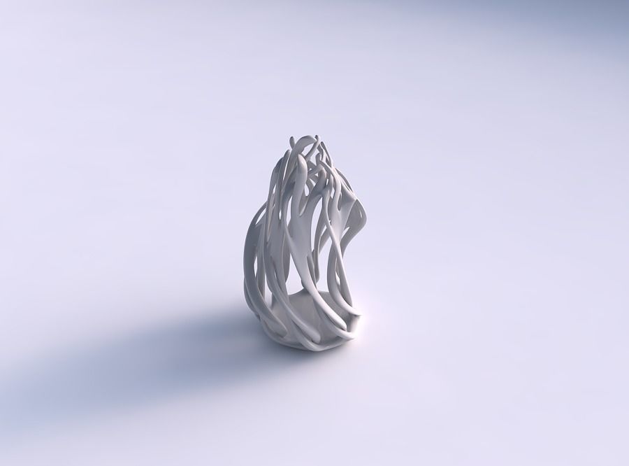 Vase deformed 2 tall with twisted branches twisted and strech... 3D print model_0