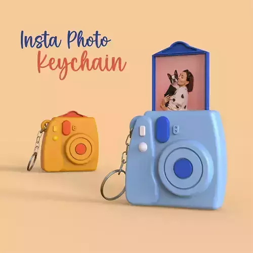 Insta Photo Camera Keychain - 3D Custom Keyring 3D print model