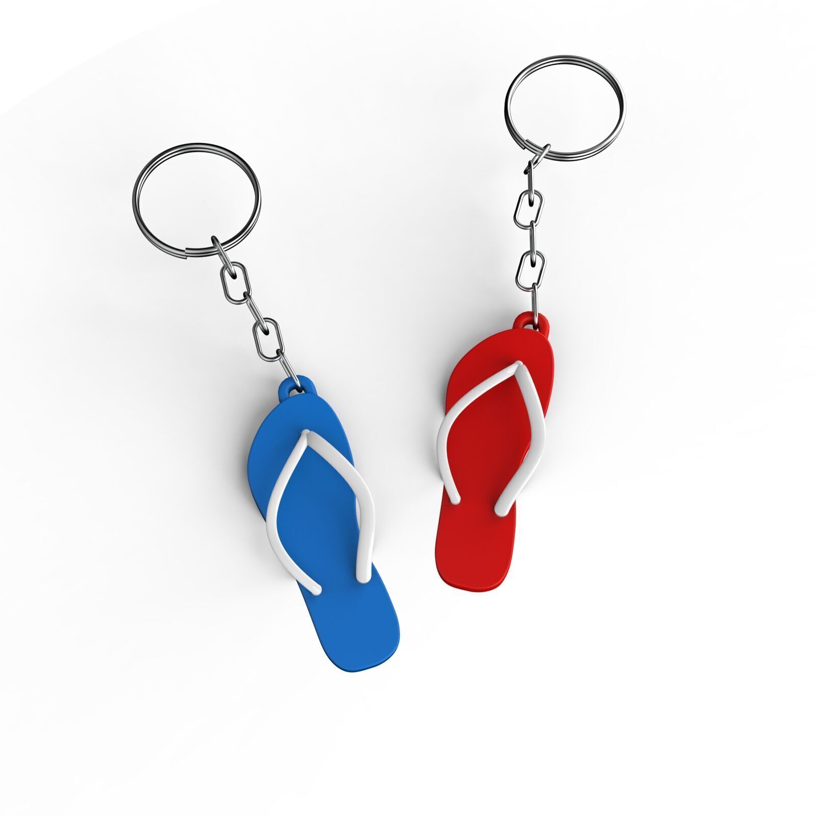 Flip Flop Keychain - Fun Beach Sandal Keyring 3D print model_2