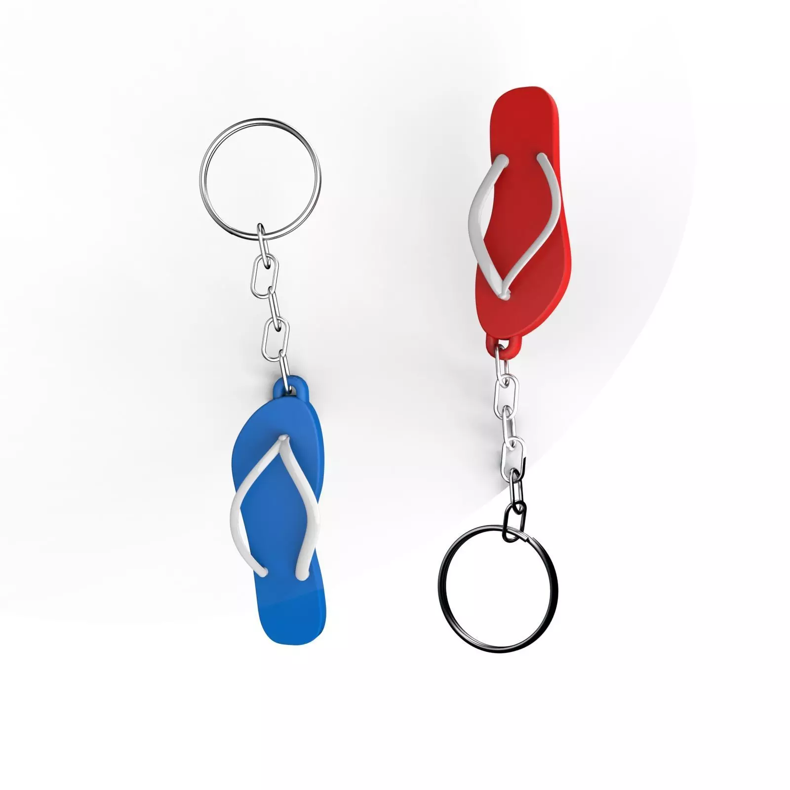 Flip Flop Keychain - Fun Beach Sandal Keyring 3D print model_0