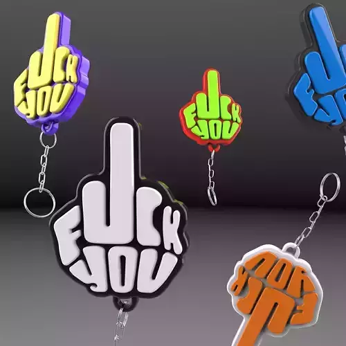 Fck You Keychain -Middle Finger Keyring - Fidget Toy 3D print model