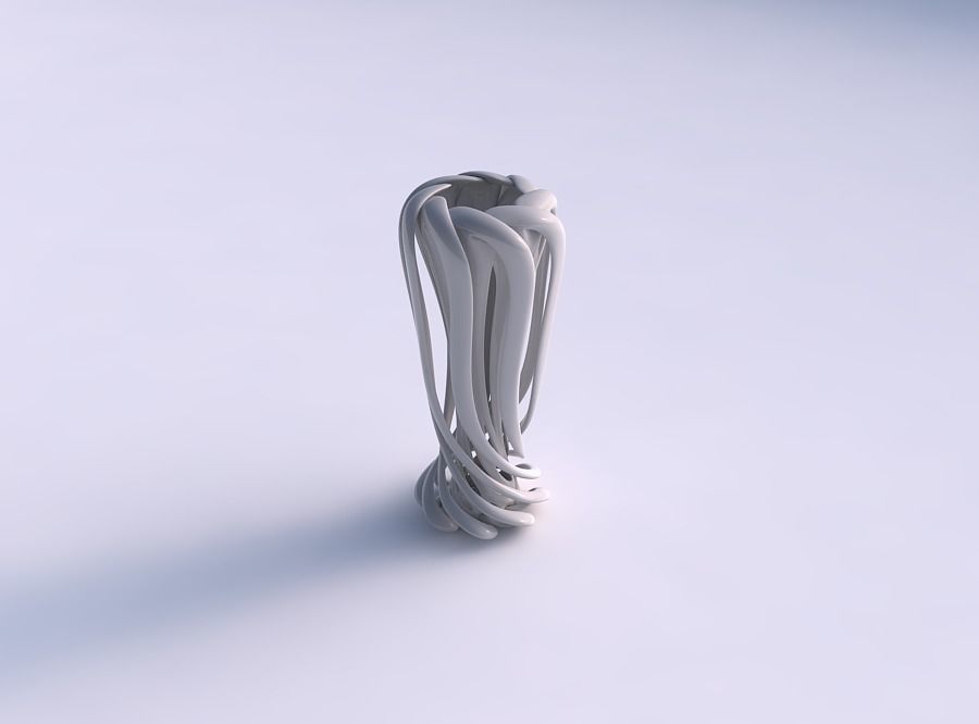Vase double twisted medium with wide collapsed top and squeez... 3D print model_0