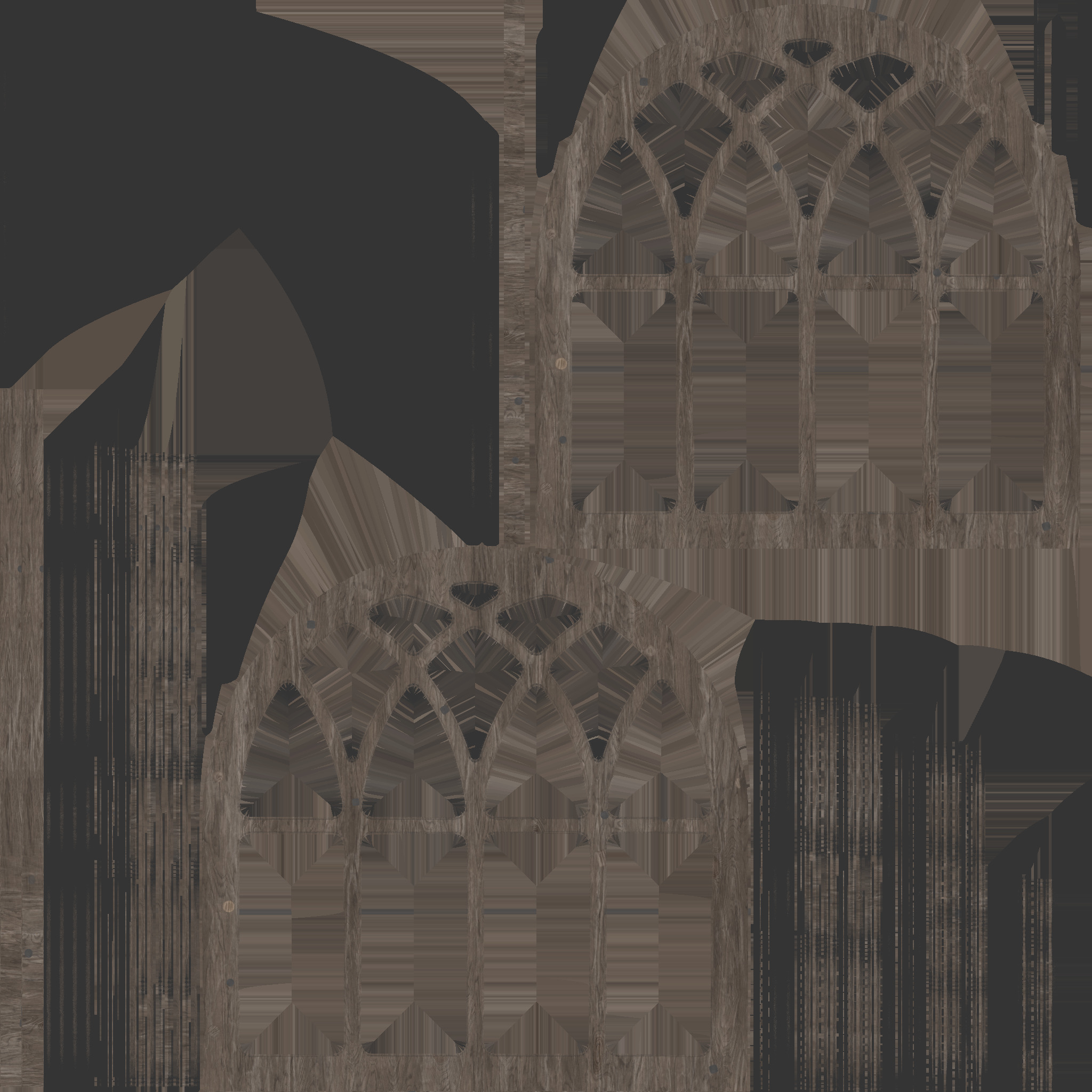  medieval arched window 3D model_6