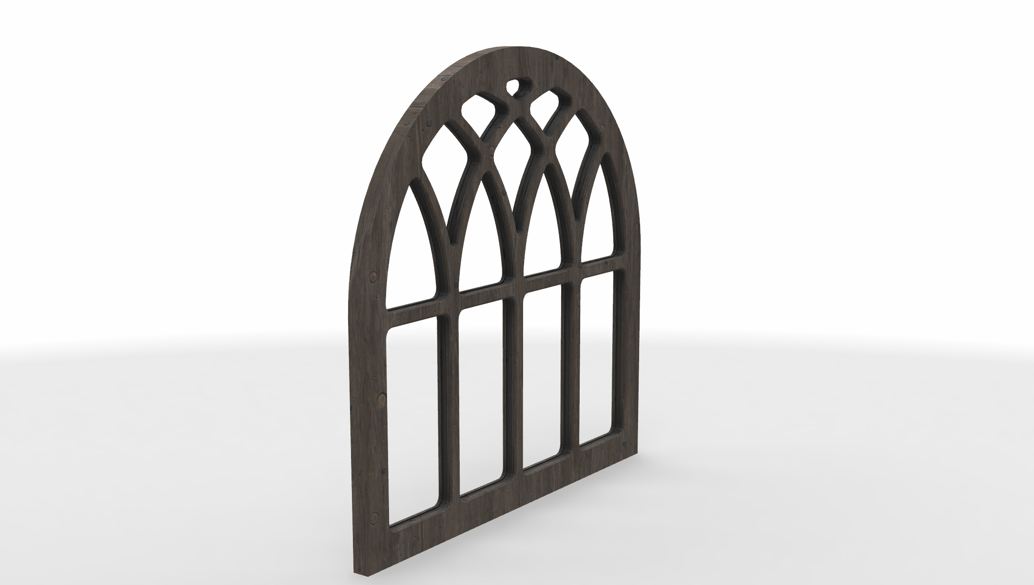  medieval arched window 3D model_2