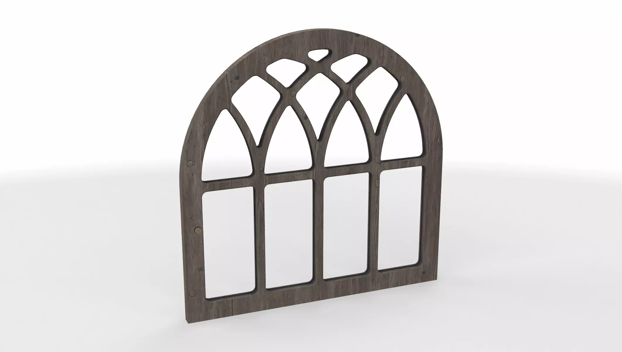  medieval arched window 3D model_0
