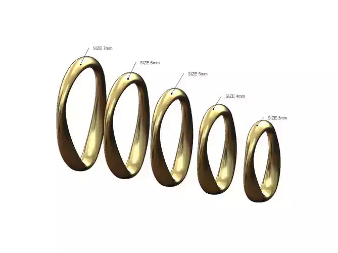 Oval section simple twisted bail link 3D print model
