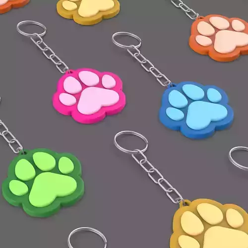 Cute Paw Keychain -Keyring - Surprise for Animal Lovers 3D print model