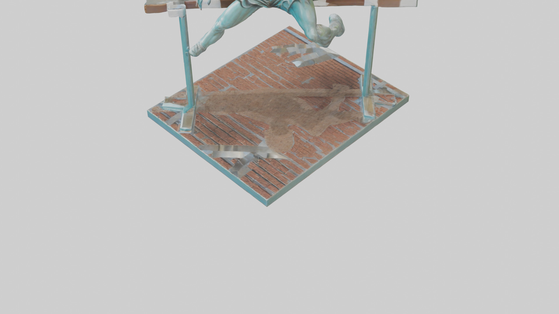 Hurdler MidOvercoming Barrier statue model Low-poly 3D model_5