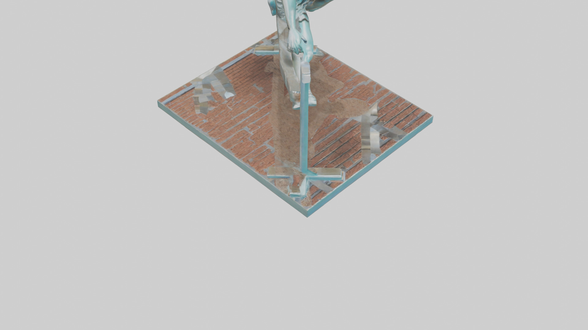 Hurdler MidOvercoming Barrier statue model Low-poly 3D model_6