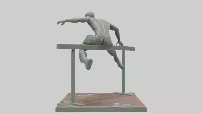 Hurdler MidOvercoming Barrier statue model