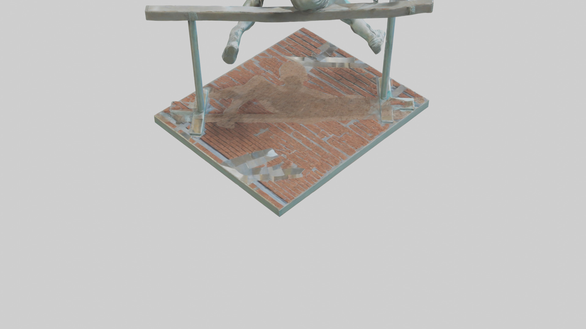 Hurdler MidOvercoming Barrier statue model Low-poly 3D model_4