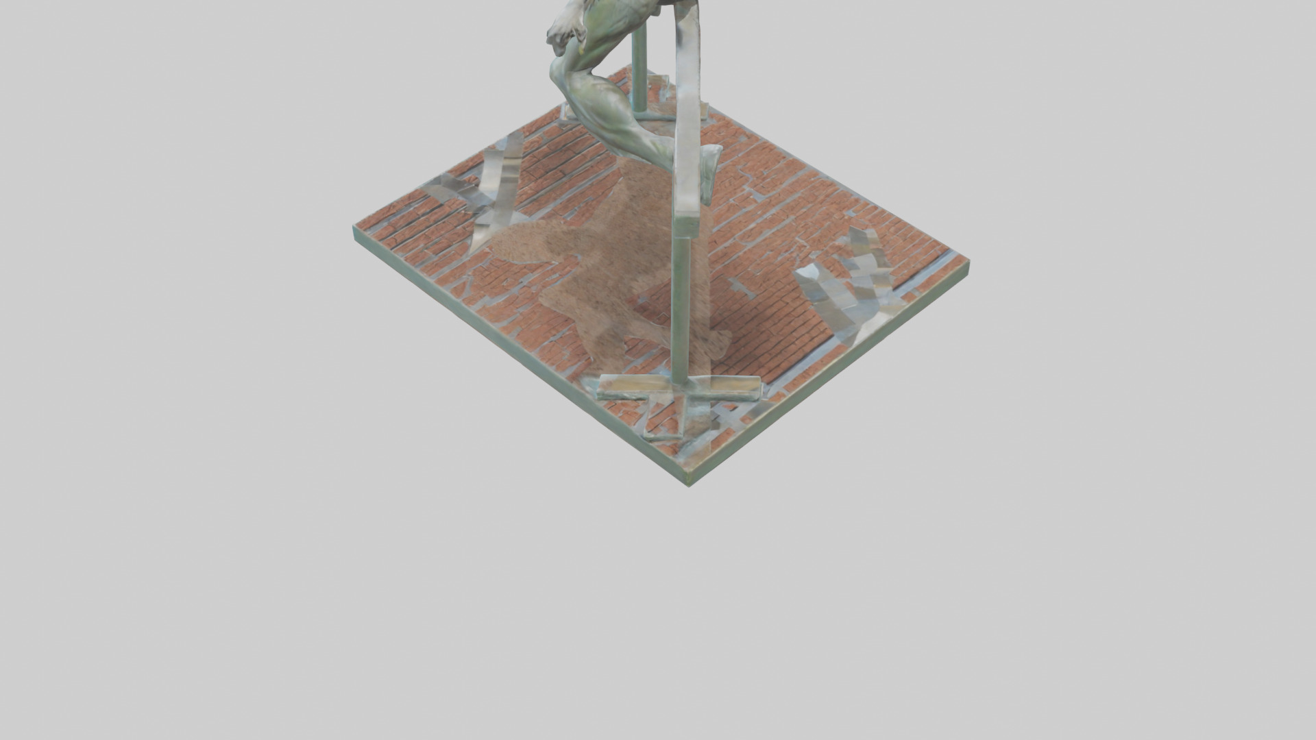 Hurdler MidOvercoming Barrier statue model Low-poly 3D model_3