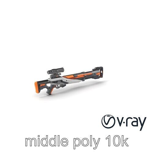 Stylized Sci-Fi Crossbow Model Pack Low-poly 3D model
