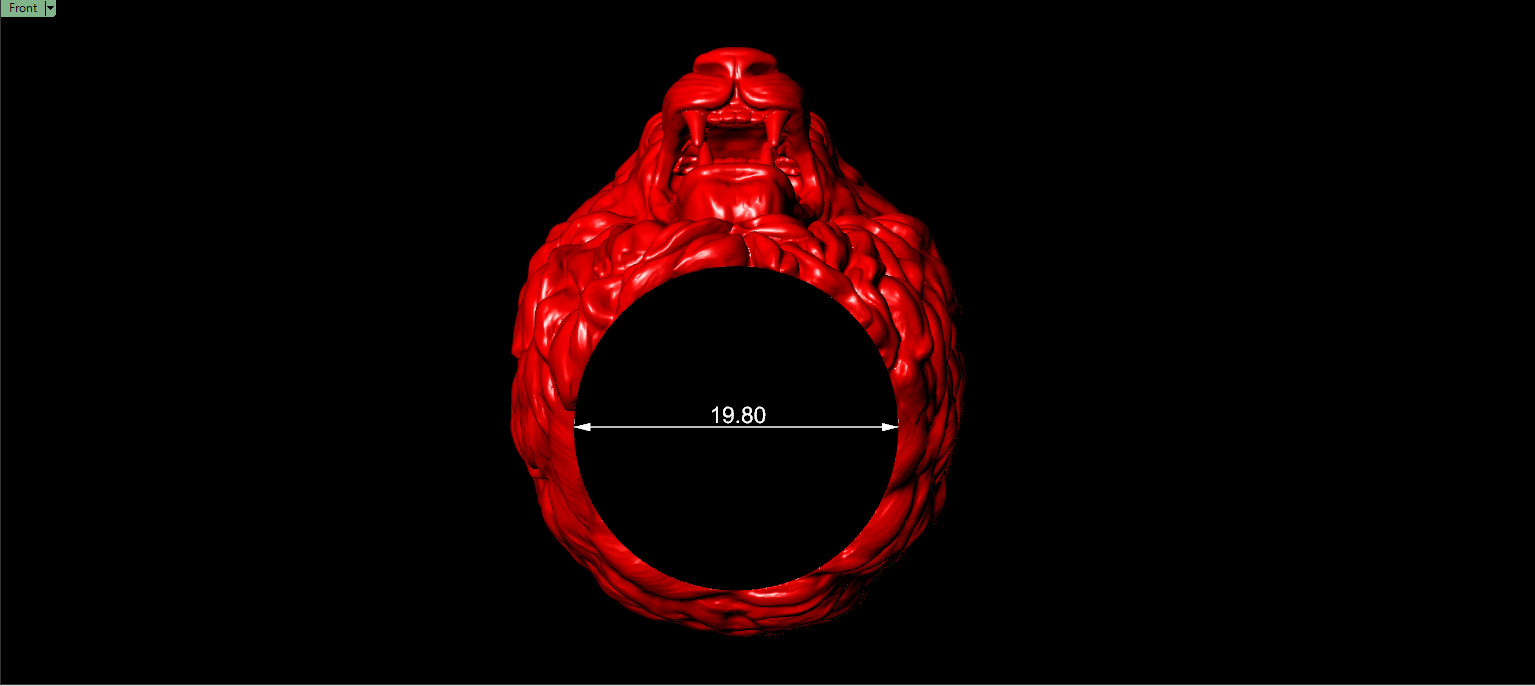 LION RING  3D print model_4