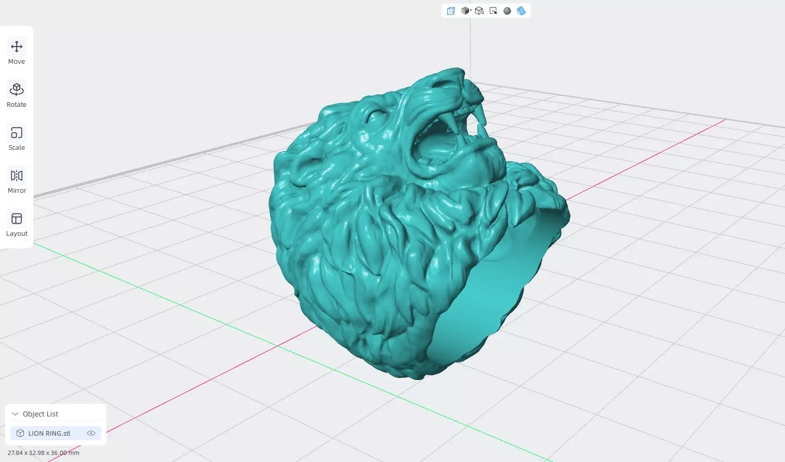 LION RING  3D print model_0