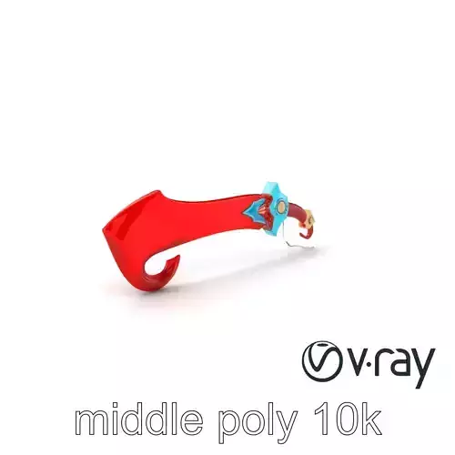 Bright Red Energy Rapier Cartoon Style model pack