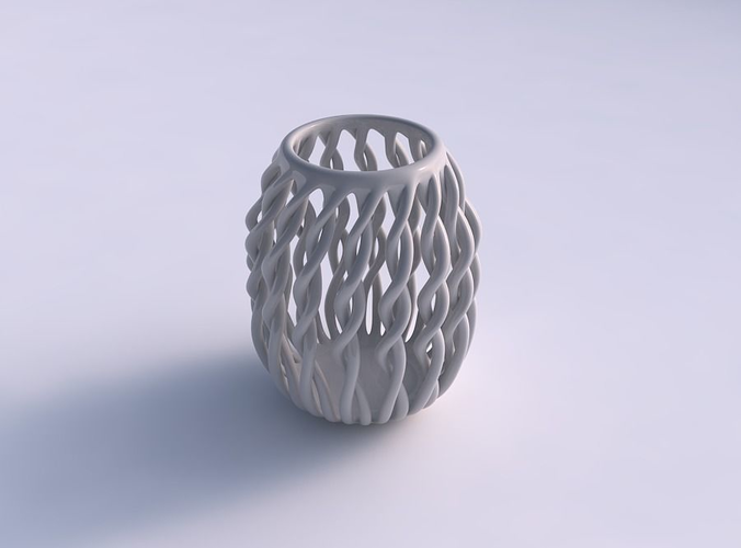 Vase cylindrical with twisted muscle structure squeezed