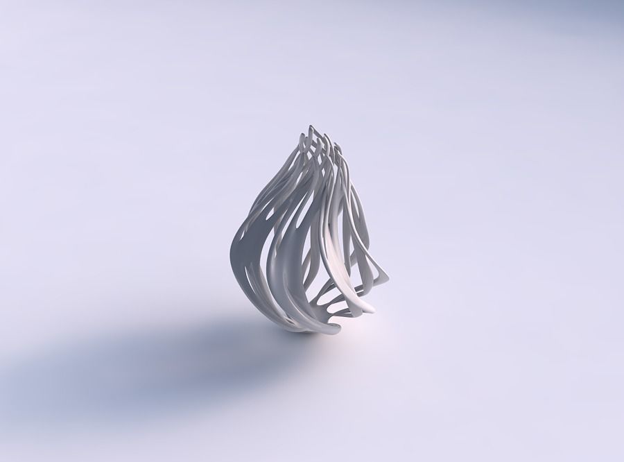 Vase deformed tall with twisted branches wide middle 3D print model_0