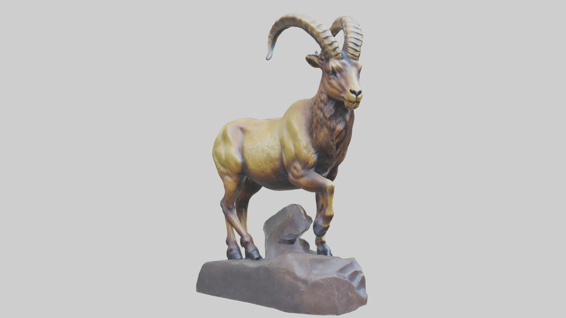 Ibex statue model Low-poly 3D model_11