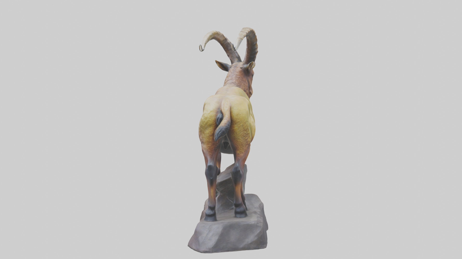 Ibex statue model Low-poly 3D model_1