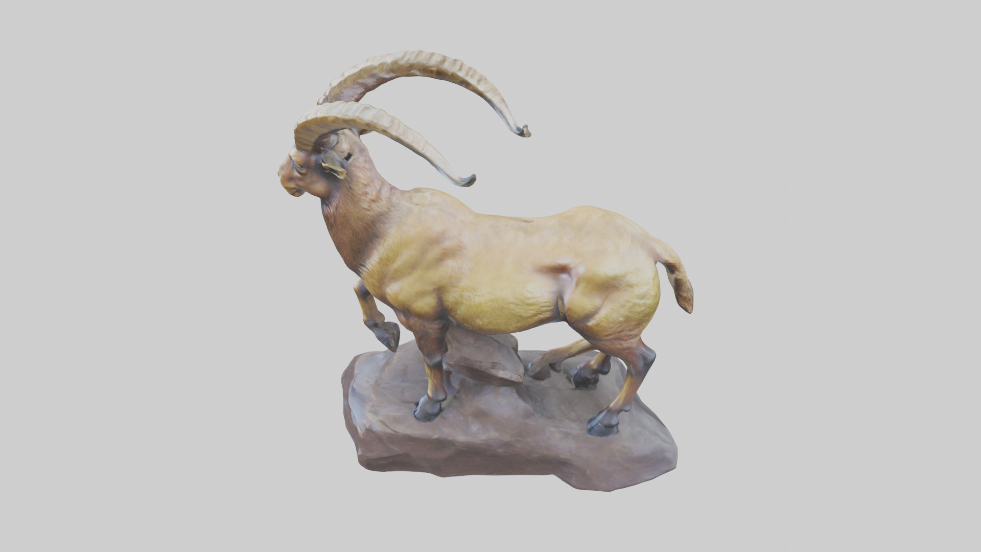 Ibex statue model Low-poly 3D model_17