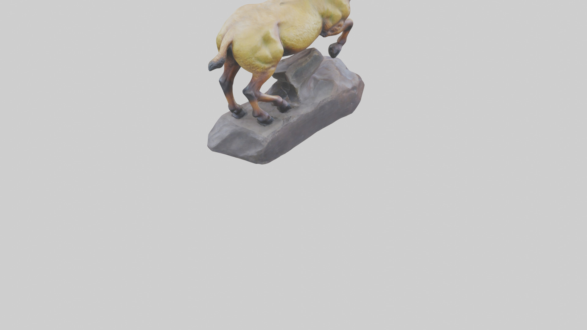 Ibex statue model Low-poly 3D model_5
