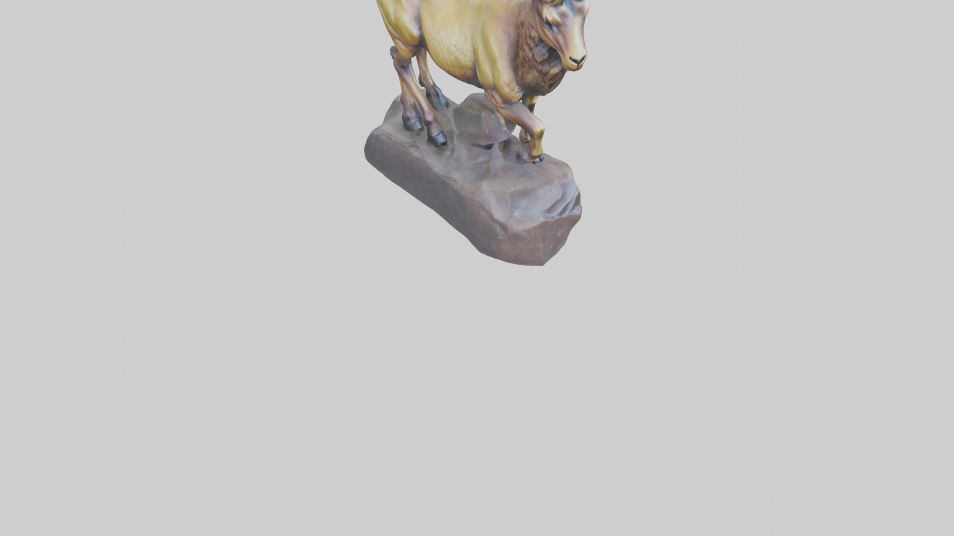Ibex statue model Low-poly 3D model_7