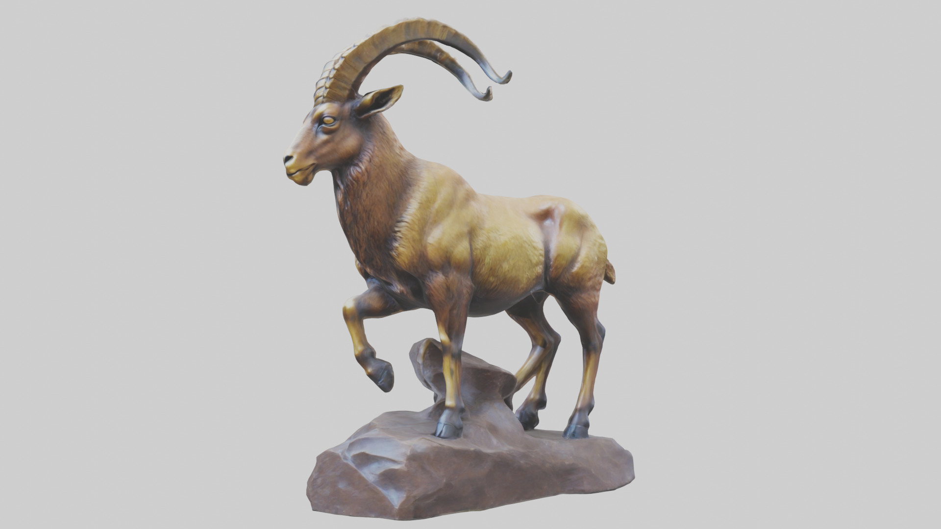 Ibex statue model Low-poly 3D model_8