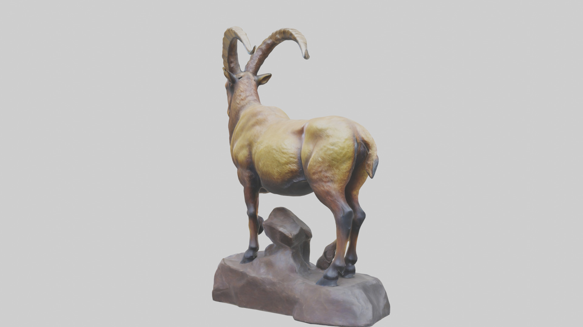 Ibex statue model Low-poly 3D model_2