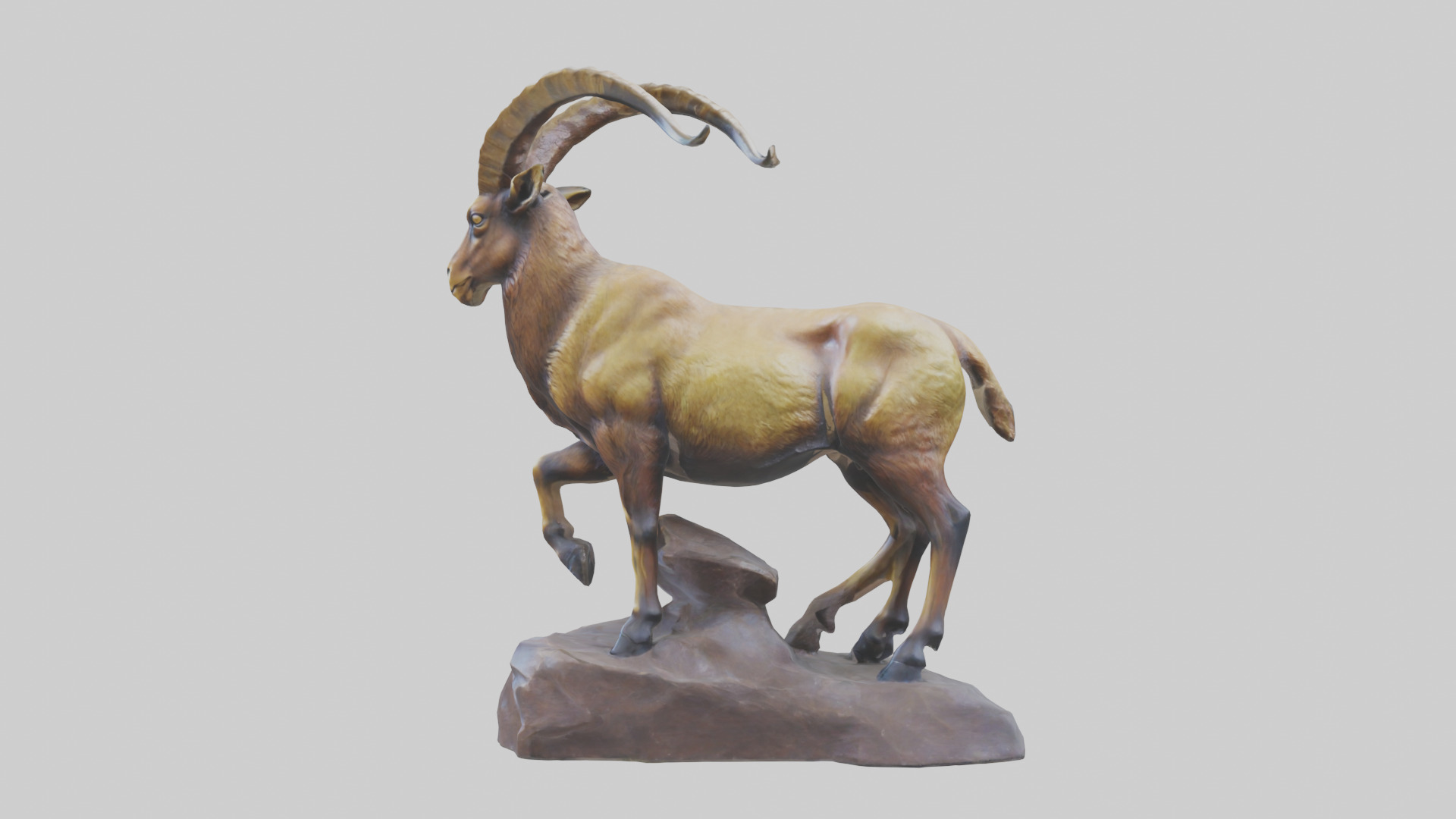 Ibex statue model Low-poly 3D model_12
