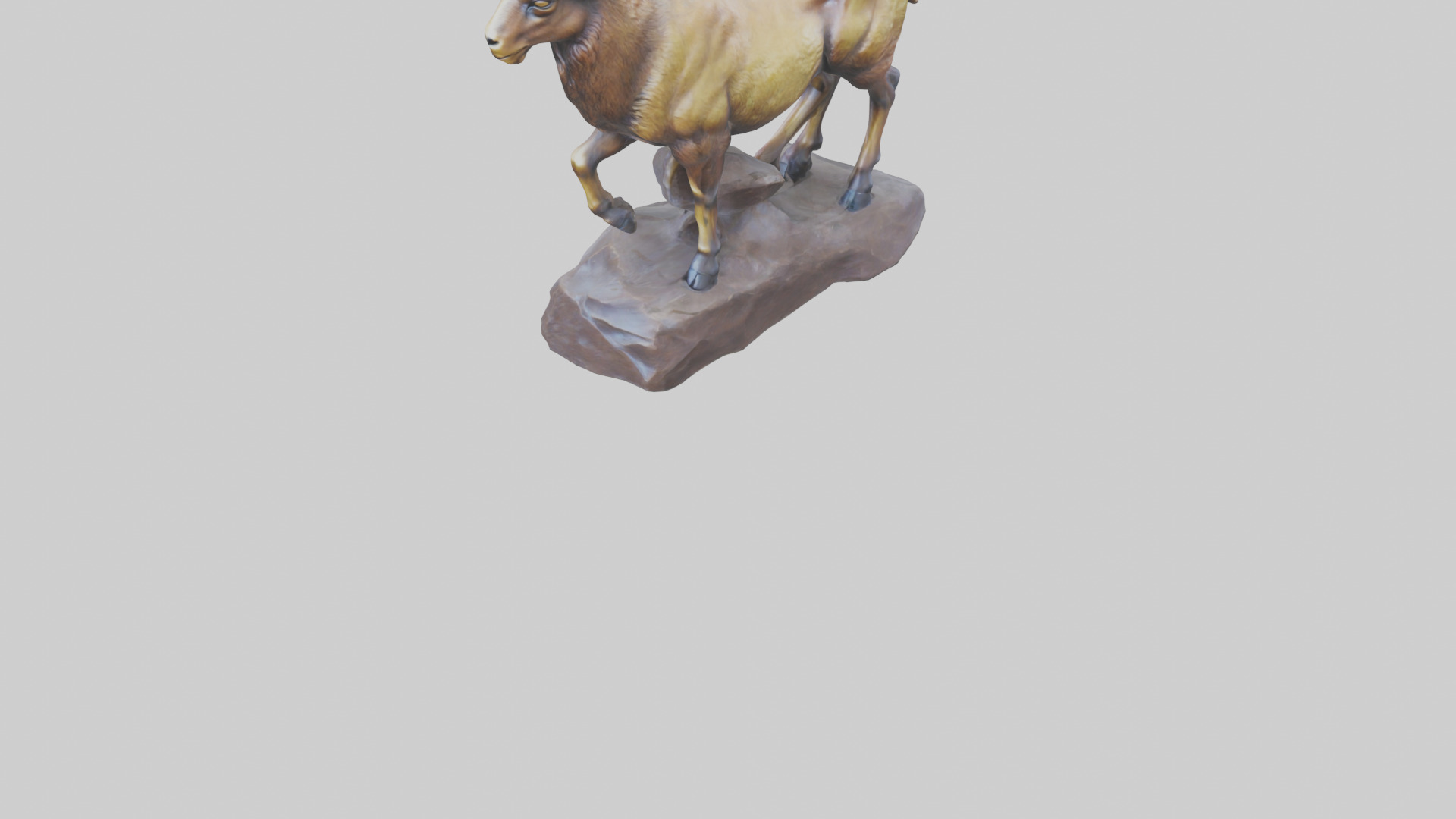 Ibex statue model Low-poly 3D model_6