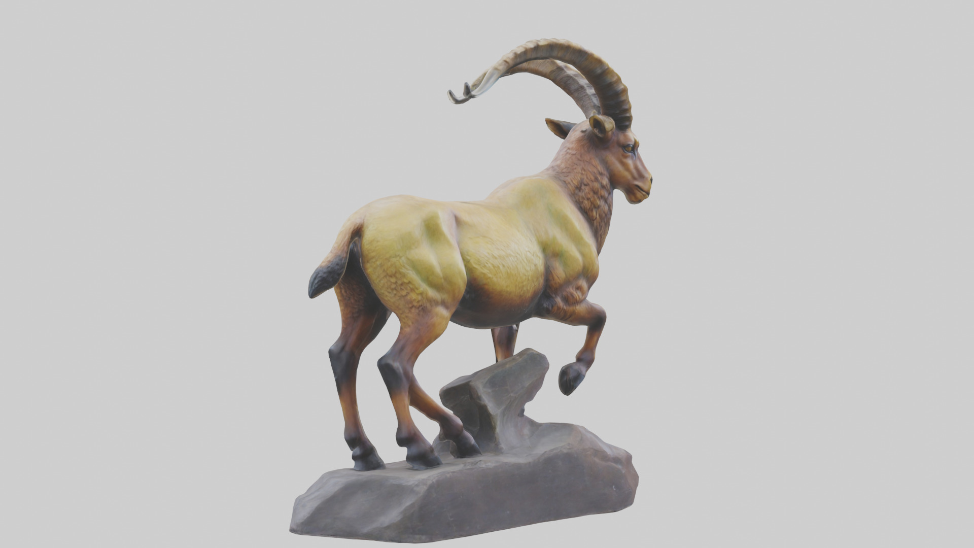 Ibex statue model Low-poly 3D model_3