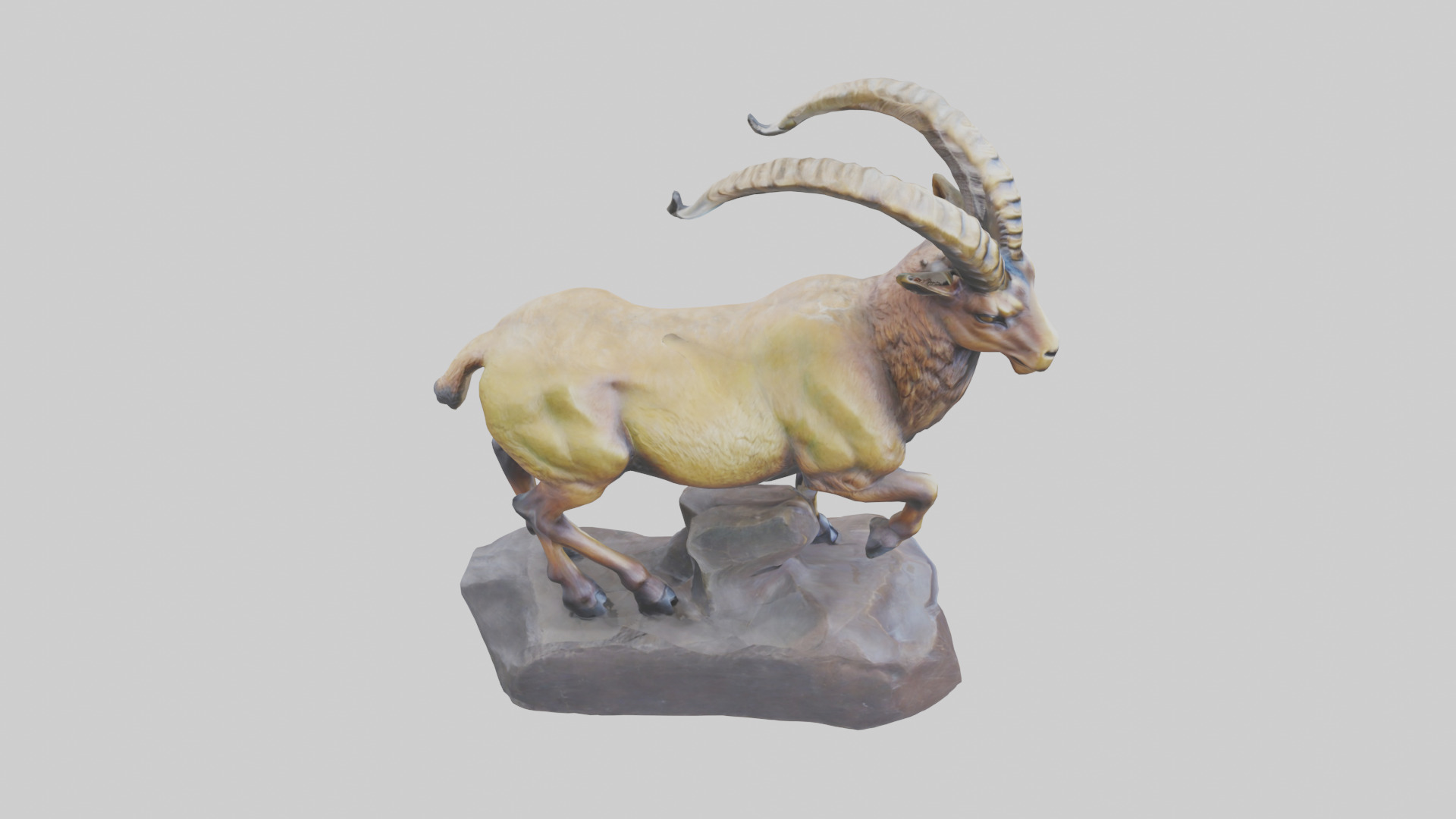 Ibex statue model Low-poly 3D model_18