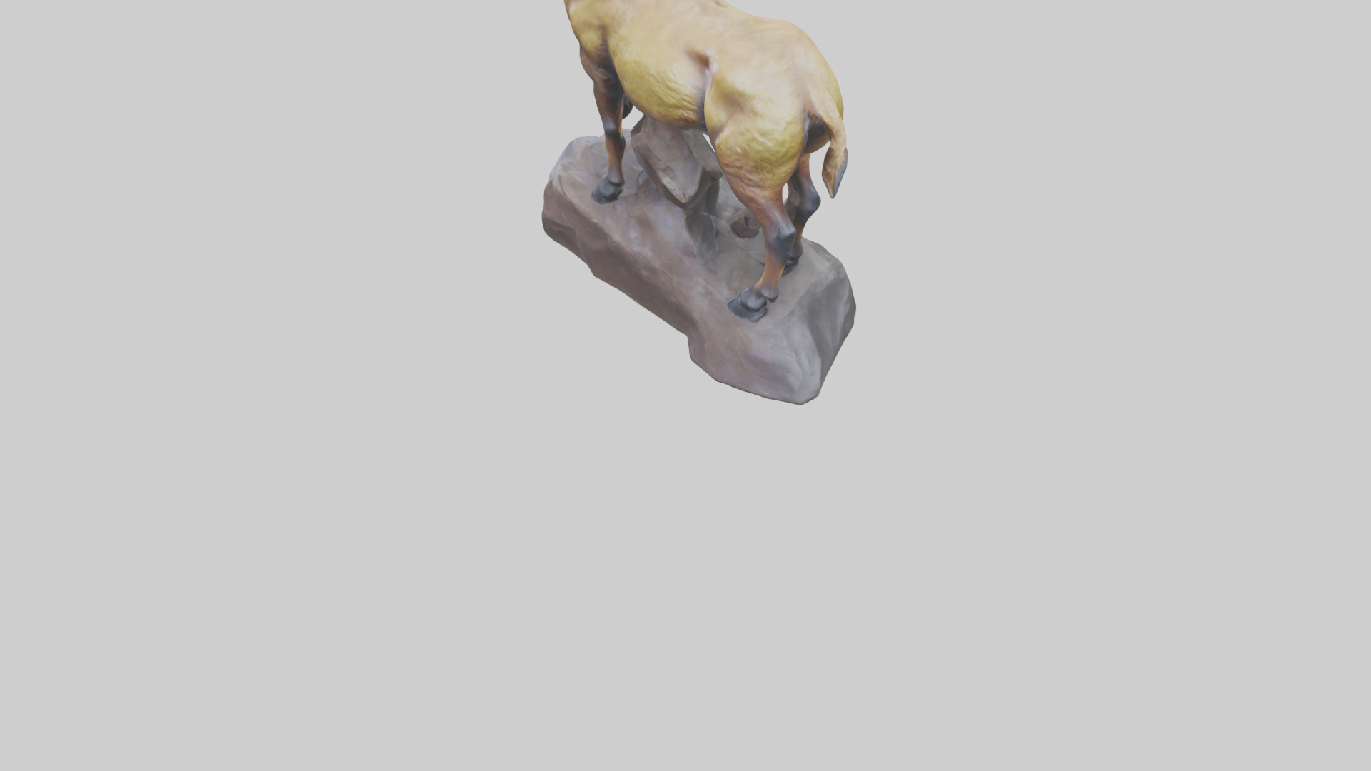 Ibex statue model Low-poly 3D model_4