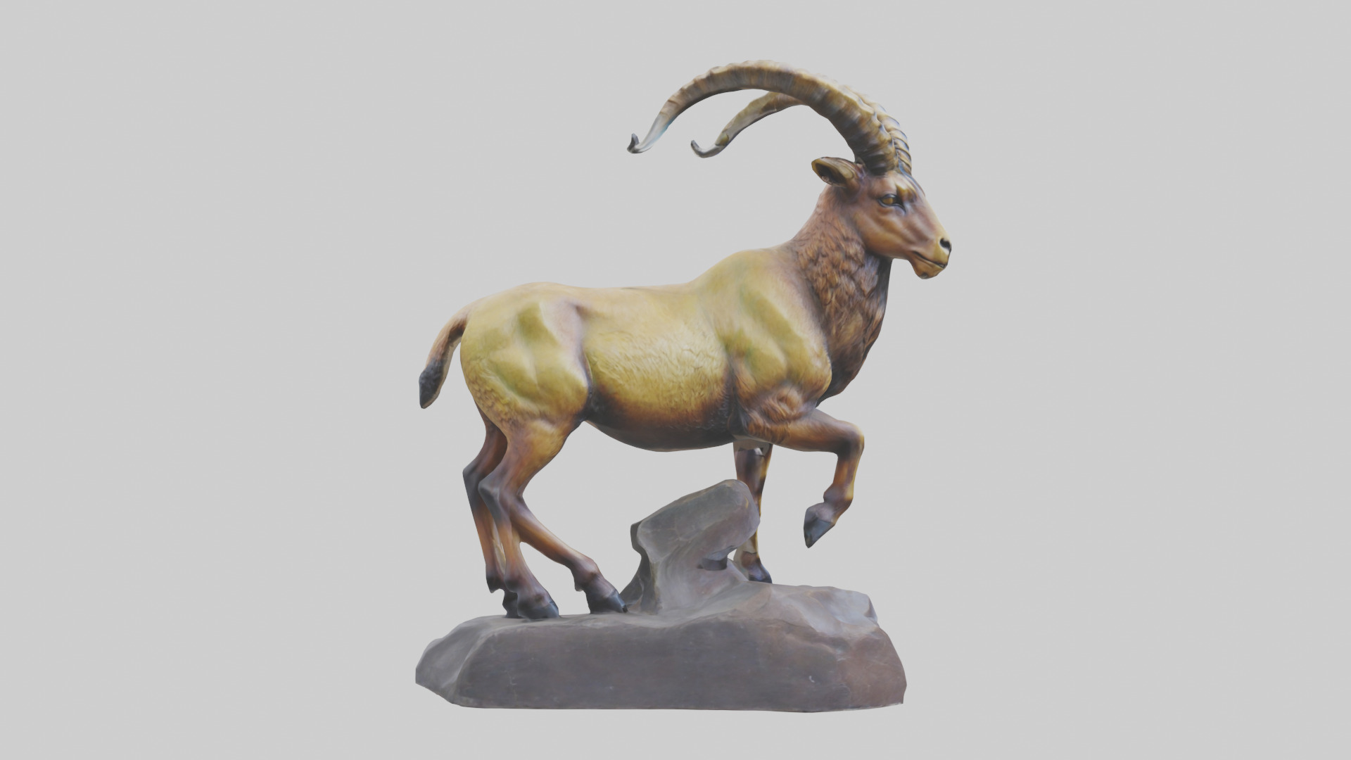 Ibex statue model Low-poly 3D model_13