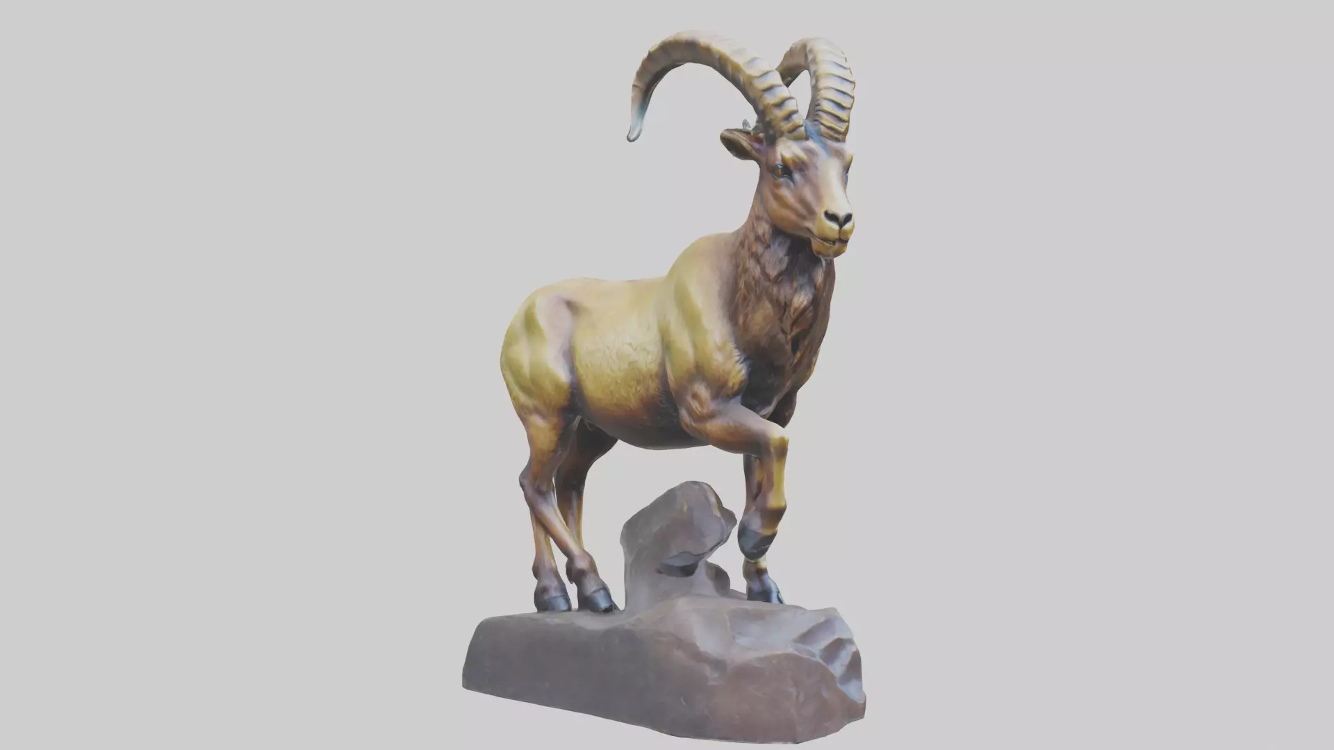 Ibex statue model Low-poly 3D model_0