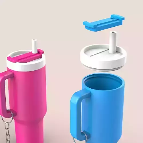 Stanley Tumbler Keychain - Pill Box - Removable Screw Top 3D print model