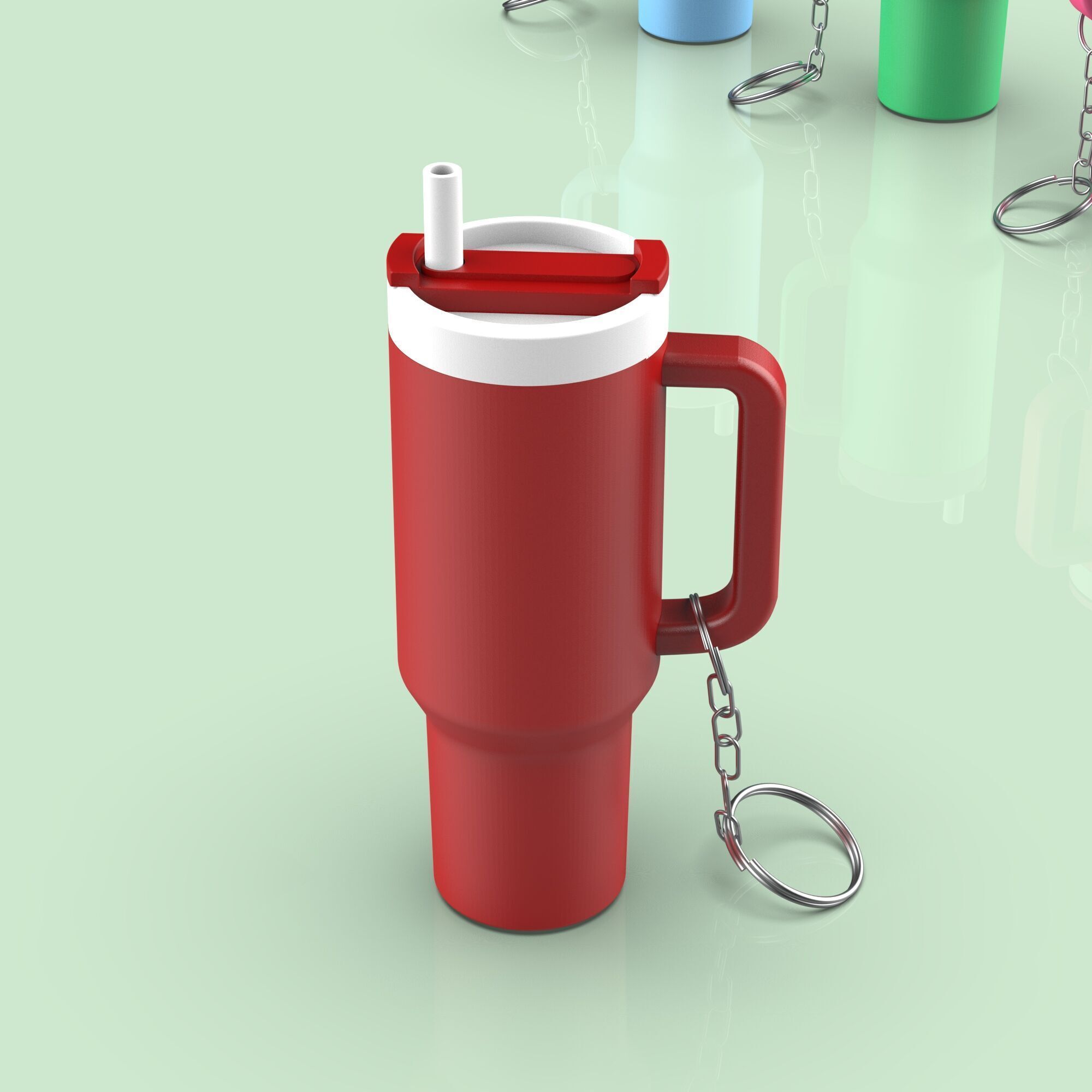 Stanley Tumbler Keychain - Pill Box - Removable Screw Top 3D print model_4