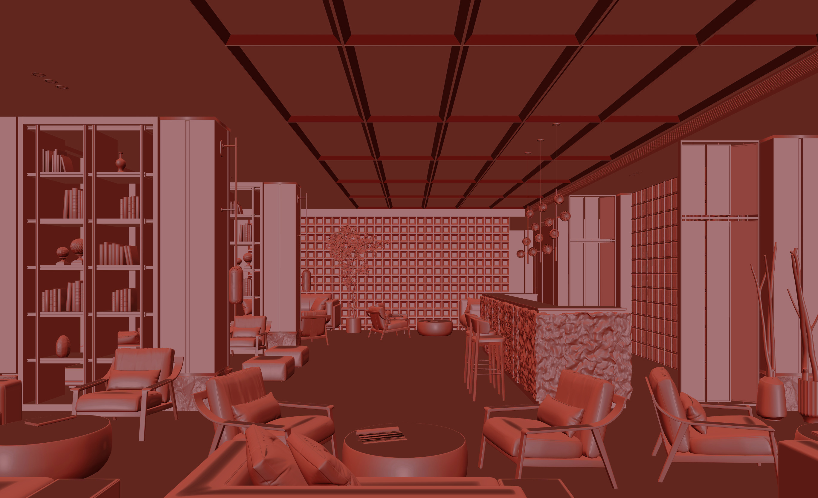 hotel lobby 3D model_1