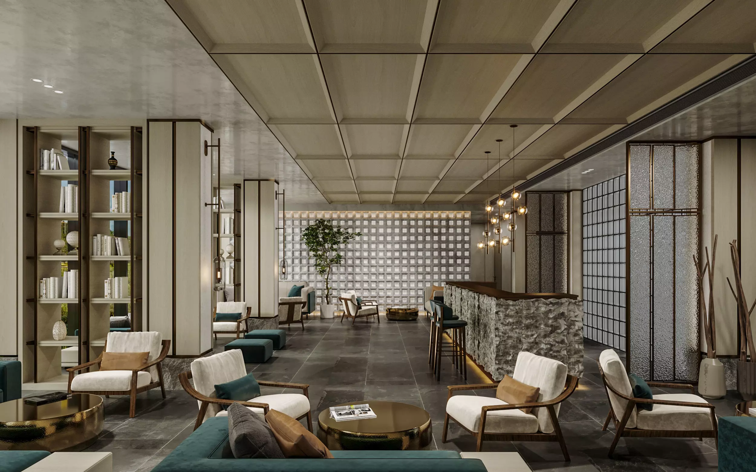 hotel lobby 3D model_0