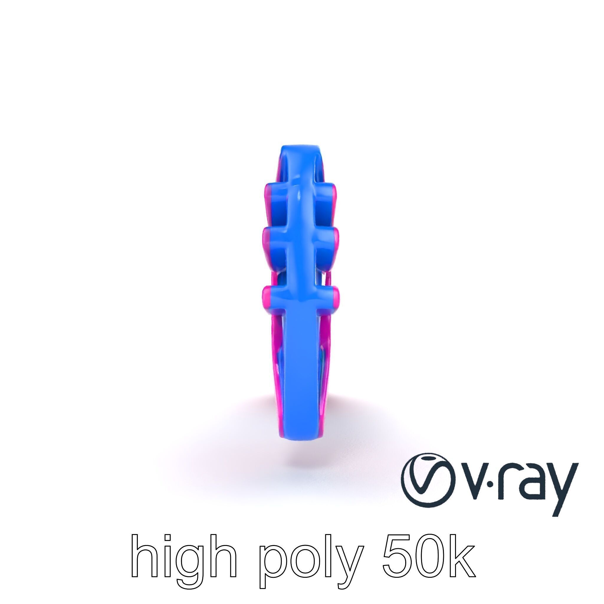 Cartoon Ice Axe Blue Fuchsia model pack Low-poly 3D model_22