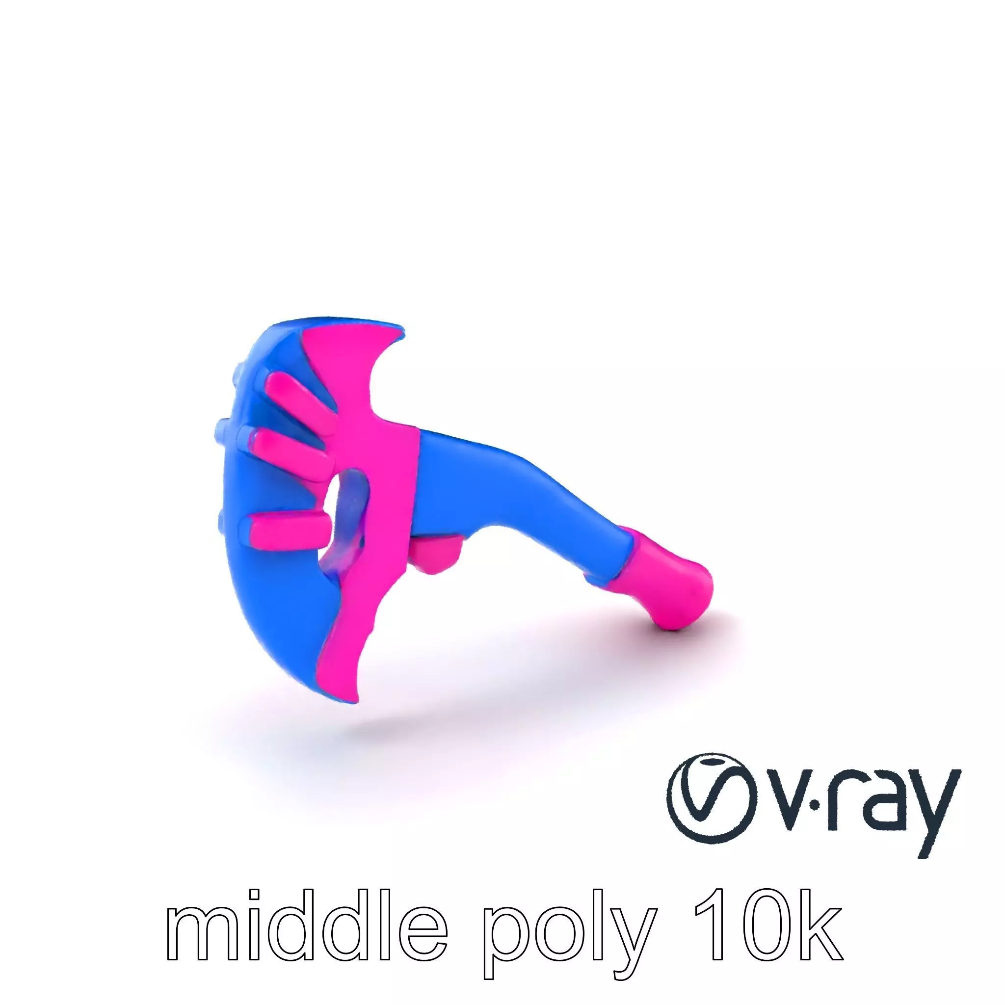 Cartoon Ice Axe Blue Fuchsia model pack Low-poly 3D model_0