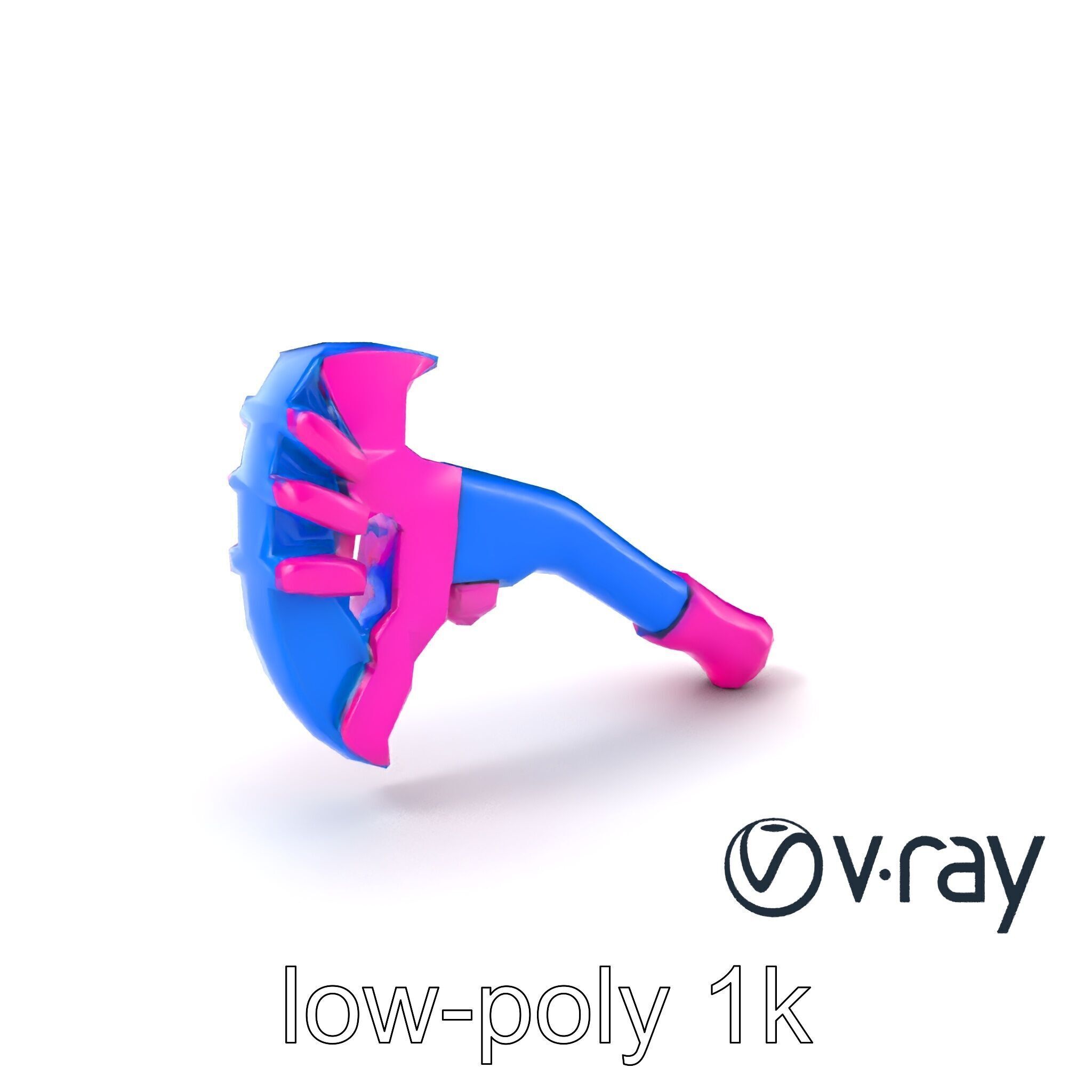 Cartoon Ice Axe Blue Fuchsia model pack Low-poly 3D model_3