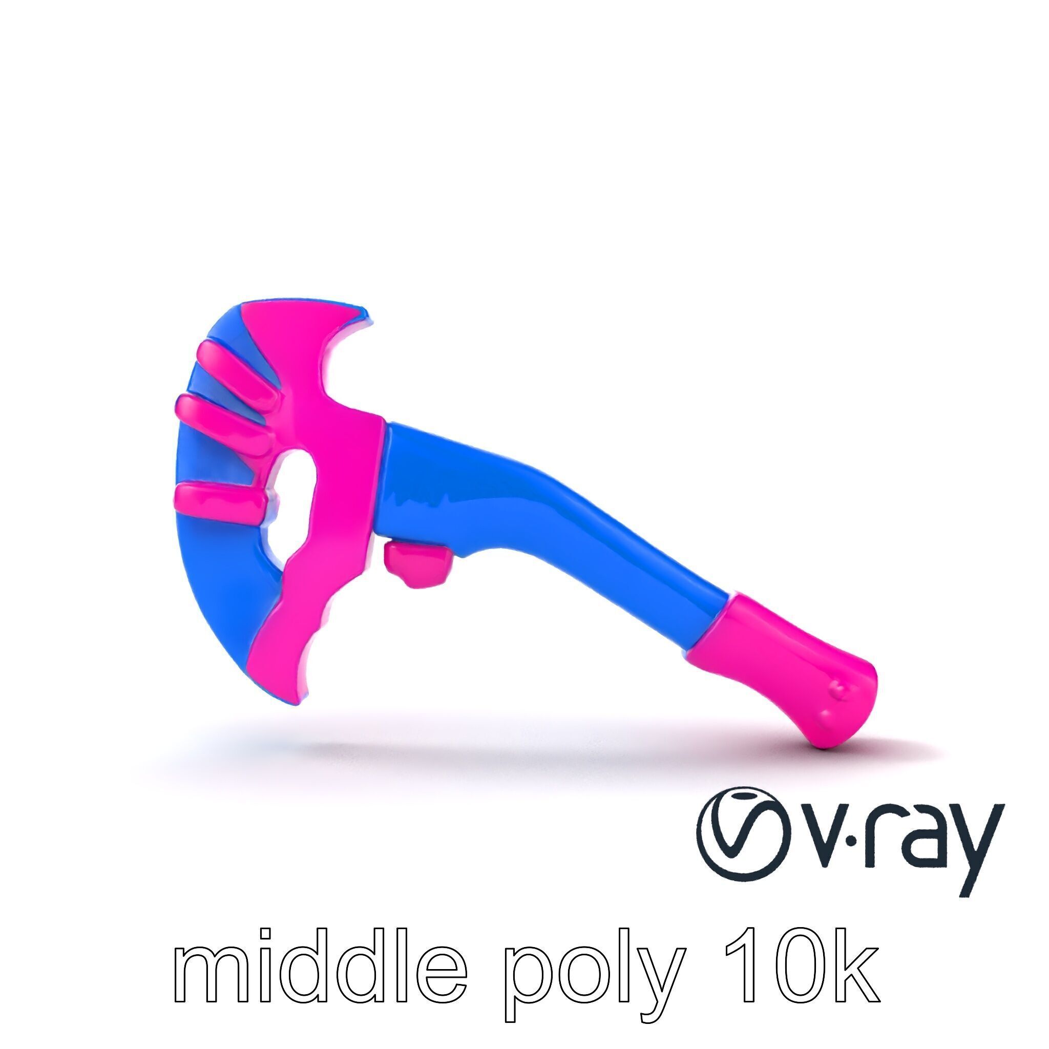 Cartoon Ice Axe Blue Fuchsia model pack Low-poly 3D model_26