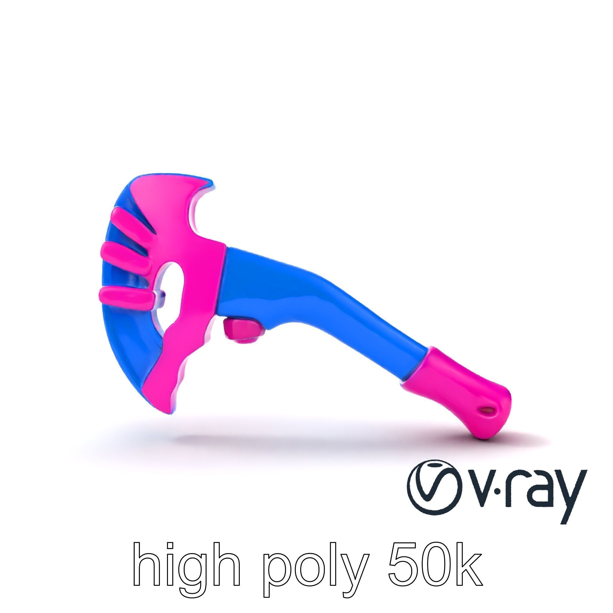 Cartoon Ice Axe Blue Fuchsia model pack Low-poly 3D model_21