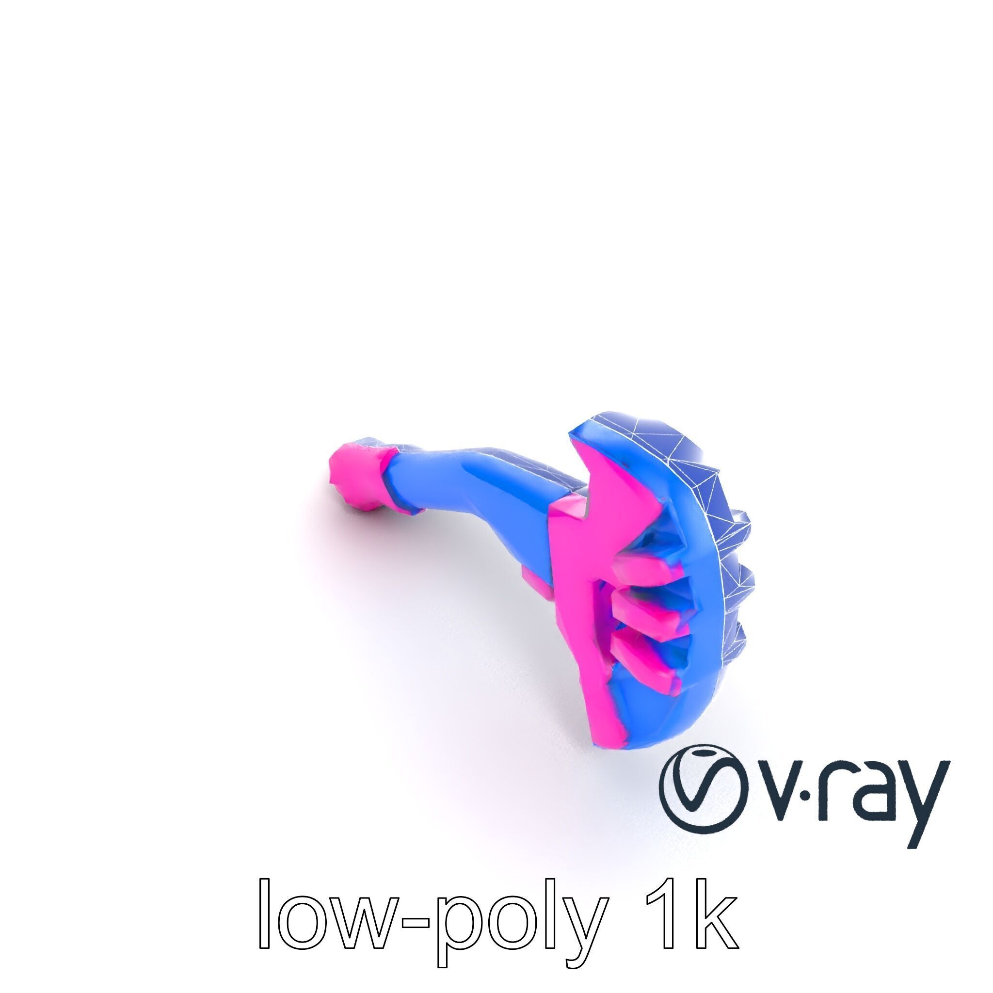 Cartoon Ice Axe Blue Fuchsia model pack Low-poly 3D model_29