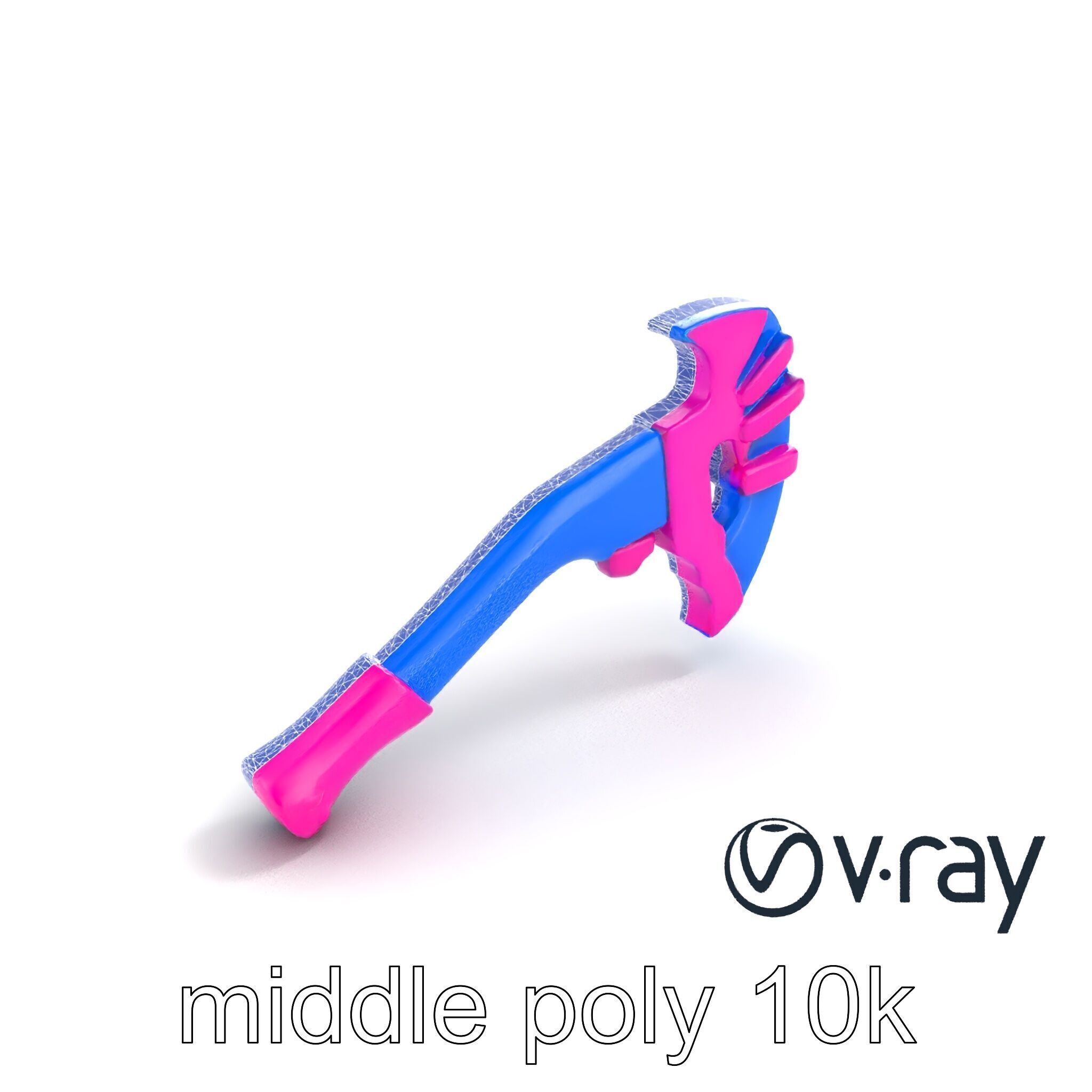 Cartoon Ice Axe Blue Fuchsia model pack Low-poly 3D model_16