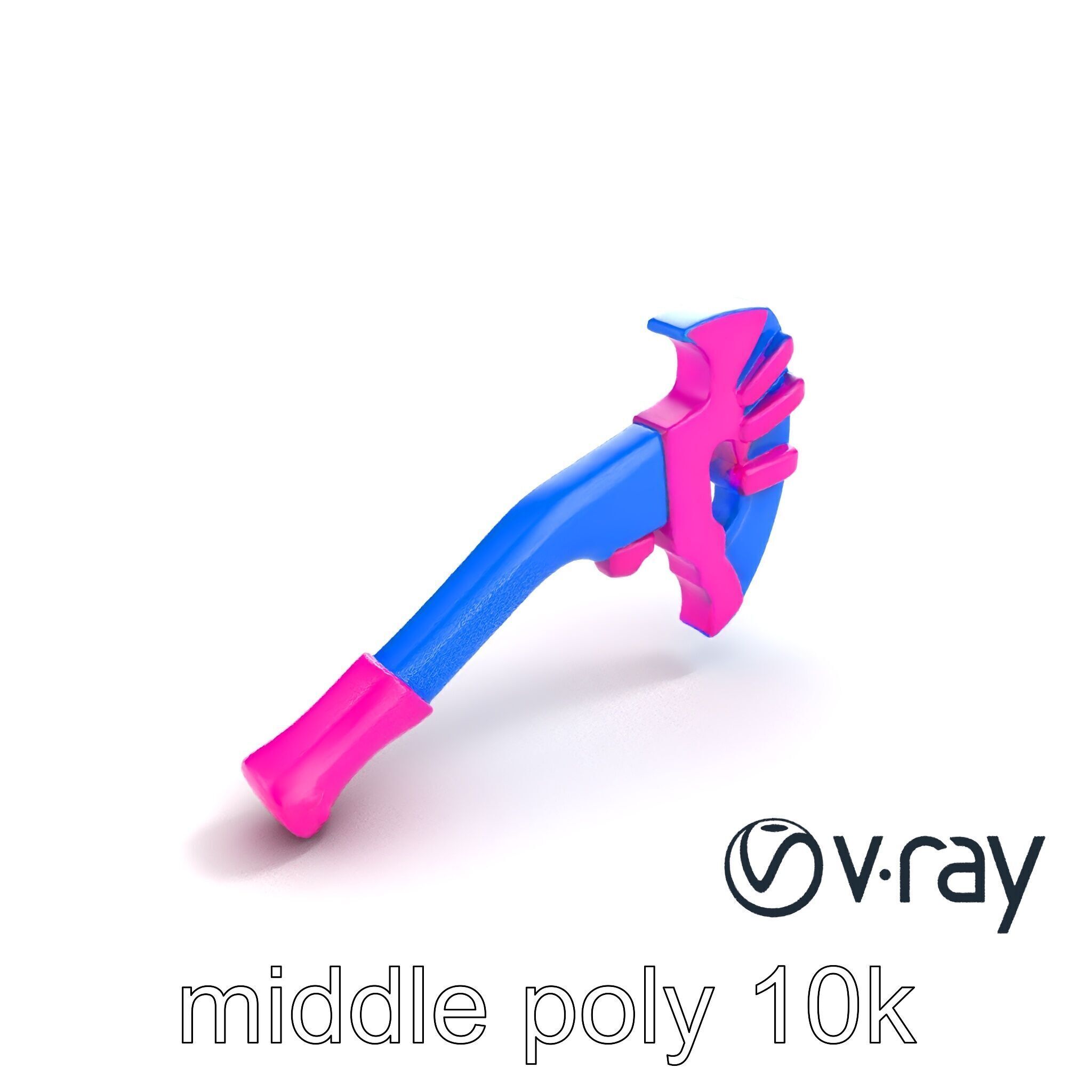 Cartoon Ice Axe Blue Fuchsia model pack Low-poly 3D model_8