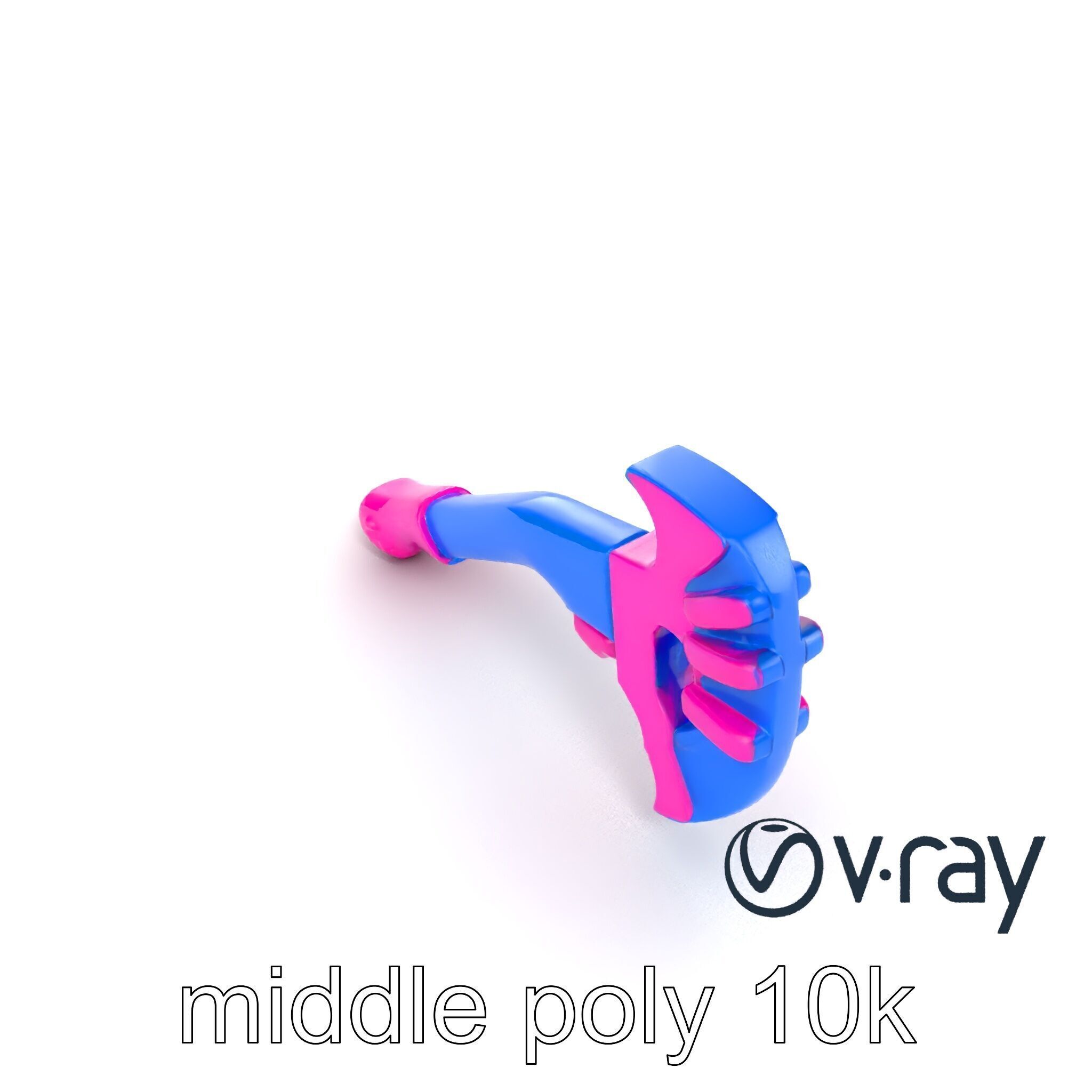 Cartoon Ice Axe Blue Fuchsia model pack Low-poly 3D model_13
