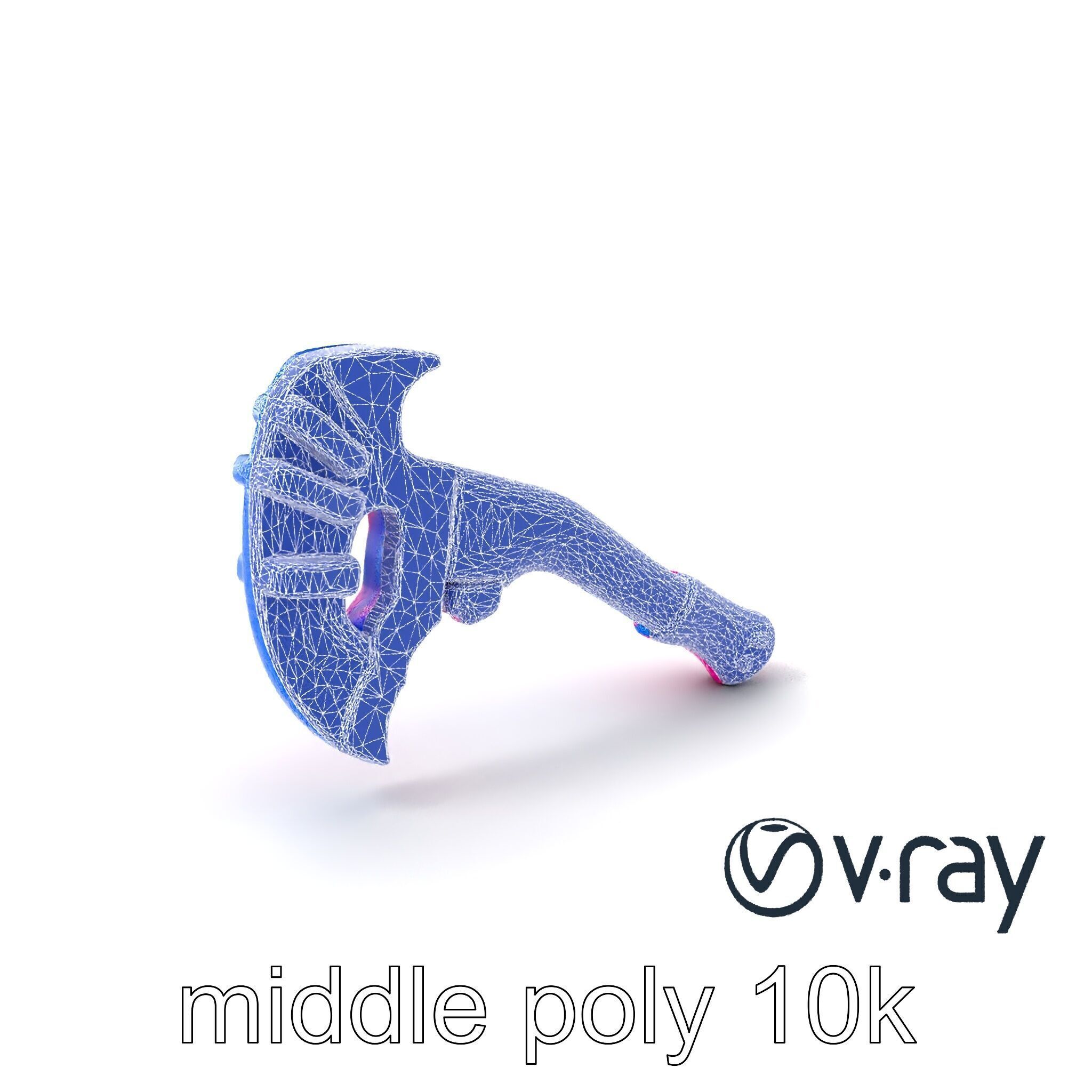Cartoon Ice Axe Blue Fuchsia model pack Low-poly 3D model_5